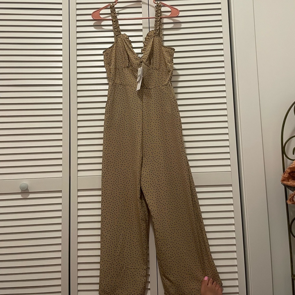Topshop polka dot midi jumpsuit